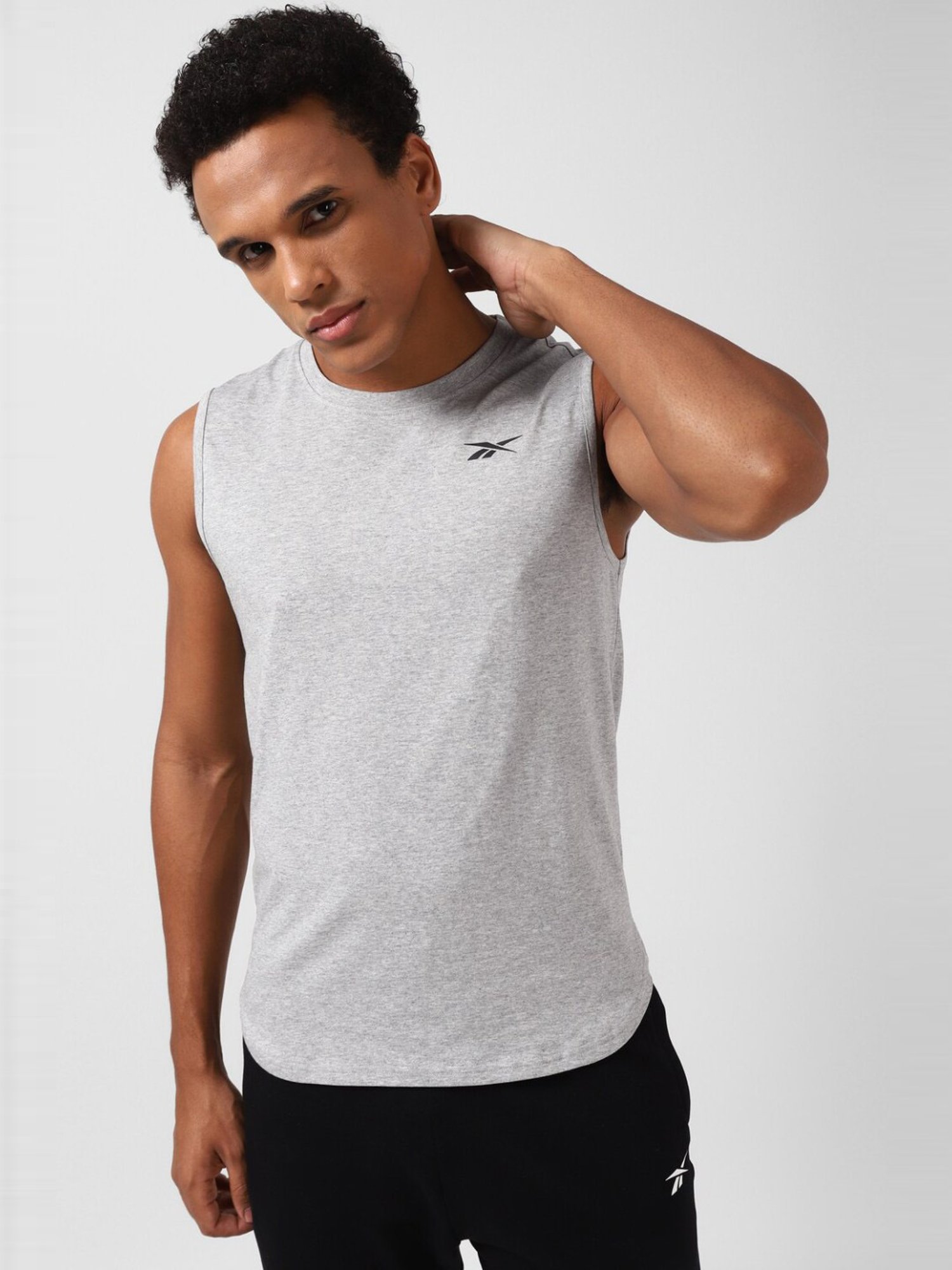 Reebok Grey Regular Fit Tank Tee