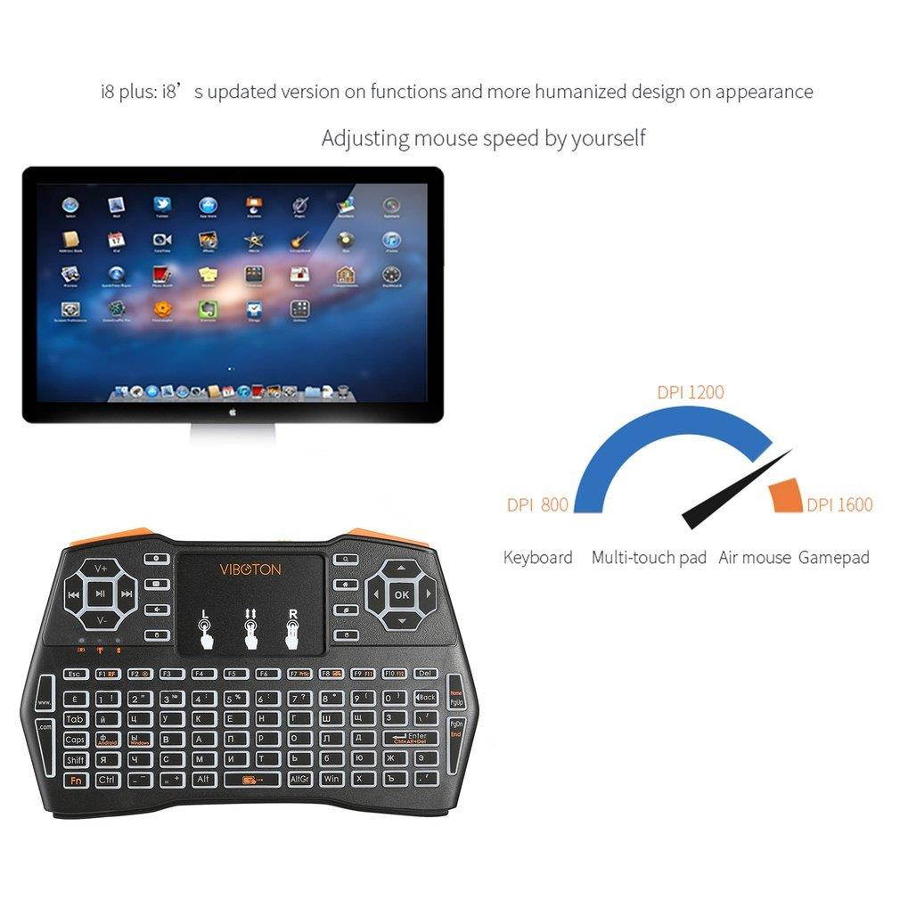 I8-Plus Mini Wireless Keyboard Mouse Multi-touch Remote with Backlight