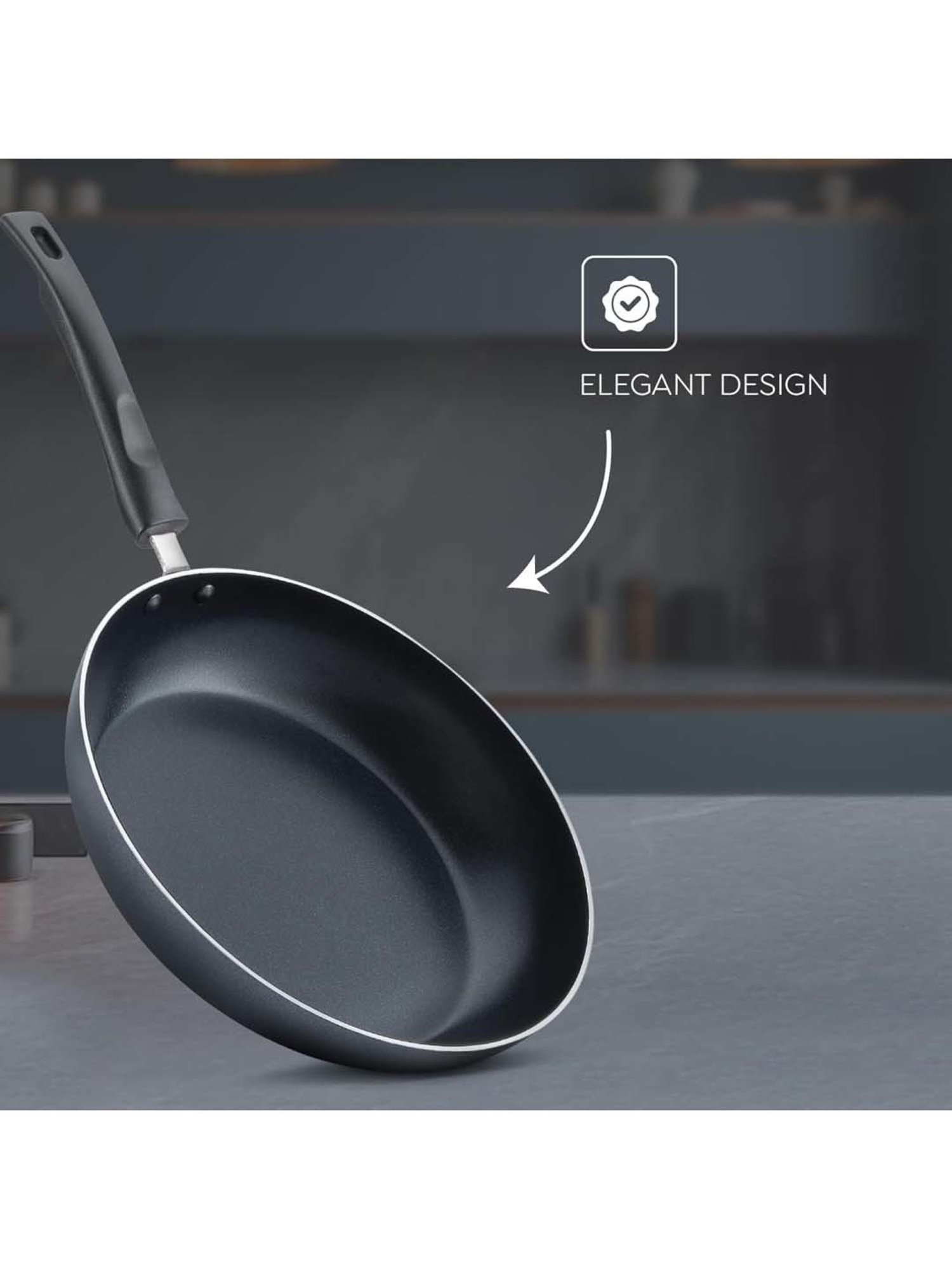 JUDGE Everyday Black Aluminium 26 cm Cookware Fry Pan (2.3 L)