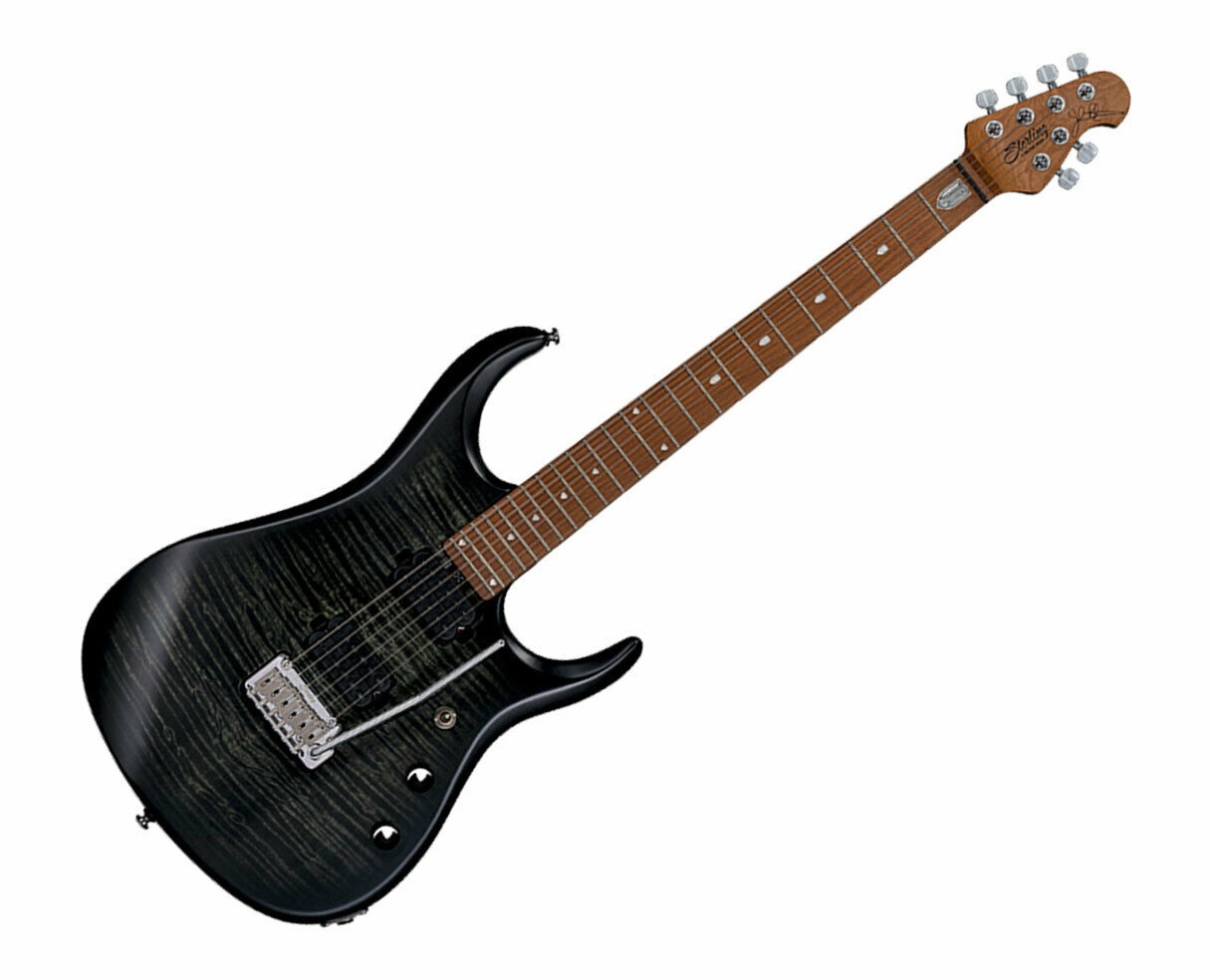 Sterling by Music Man JP15, Flame Maple Top, Trans Black Satin