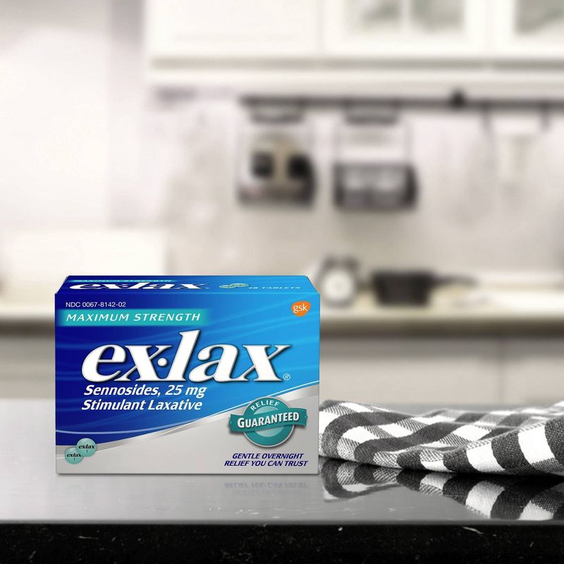 Ex-Lax Maximum Strength Stimulant Laxative 48 Pills for Gentle Overnight Relief of Constipation