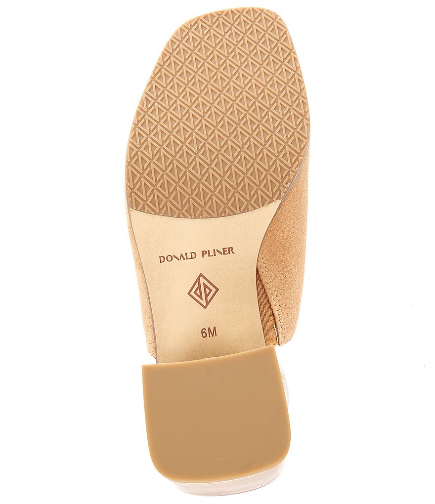 Donald Pliner Hazee Suede Block Heel Toe Post Mules