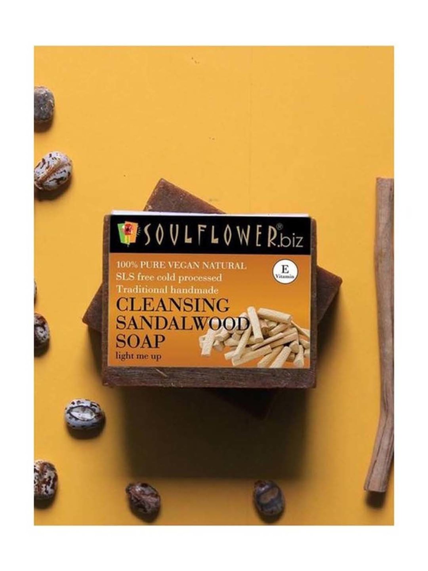 Soulflower Cleansing Sandalwood Soap - 150 gm