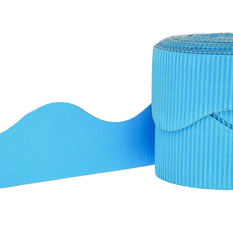 2-Rolls Blue Bulletin Board Scalloped Border Decoration for Classroom, 2 inches X 50 Feet