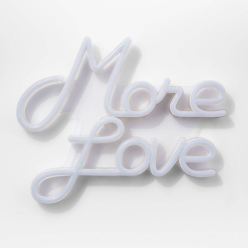 More Love LED Neon Wall Sign White - Room Essentials™