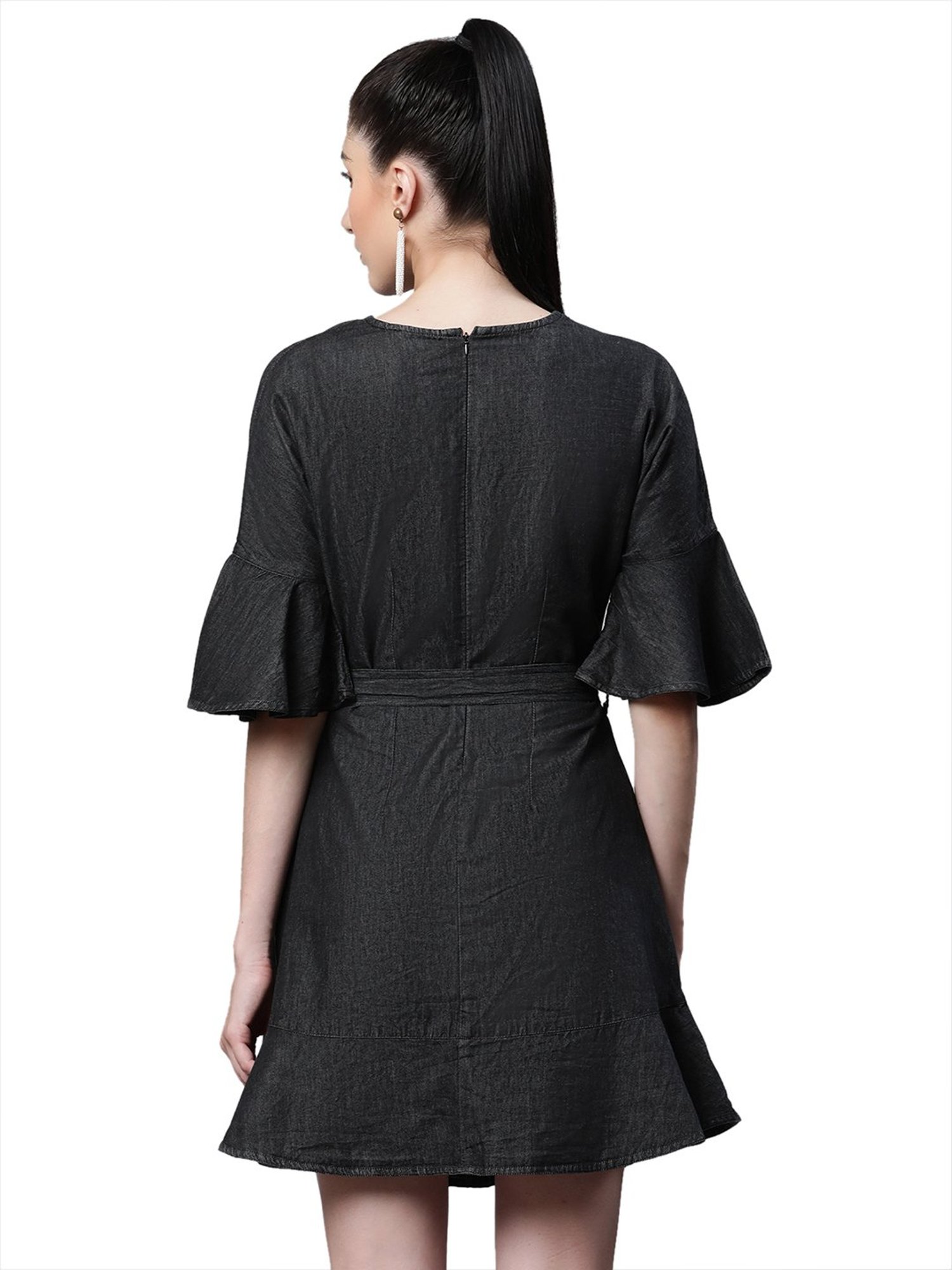 Global Republic Charcoal Wrap Dress