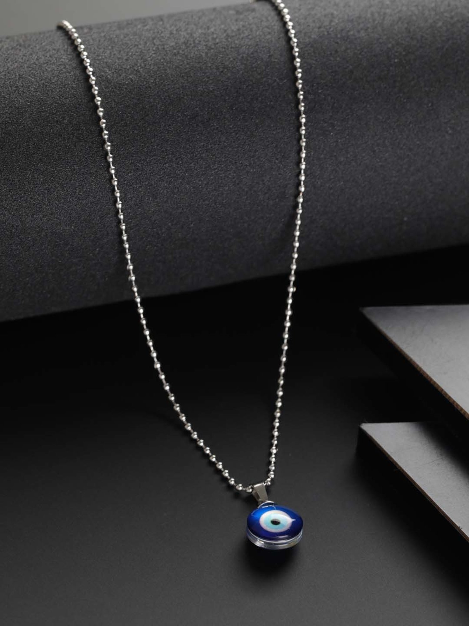 Bold by Priyaasi Evil Eye Silver-Plated Chain Necklace for Men