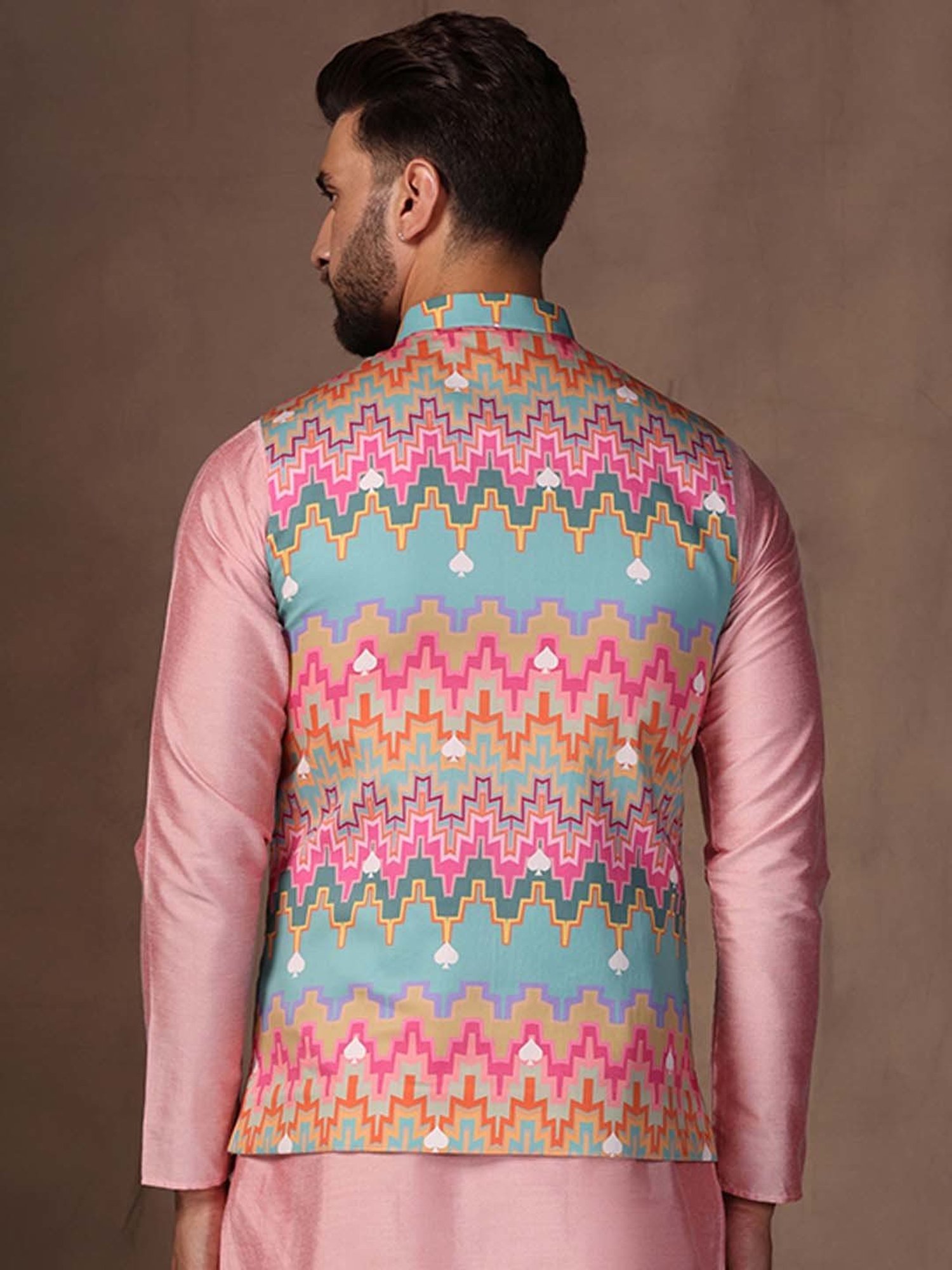 KISAH Multicolor Regular Fit Printed Nehru Jacket