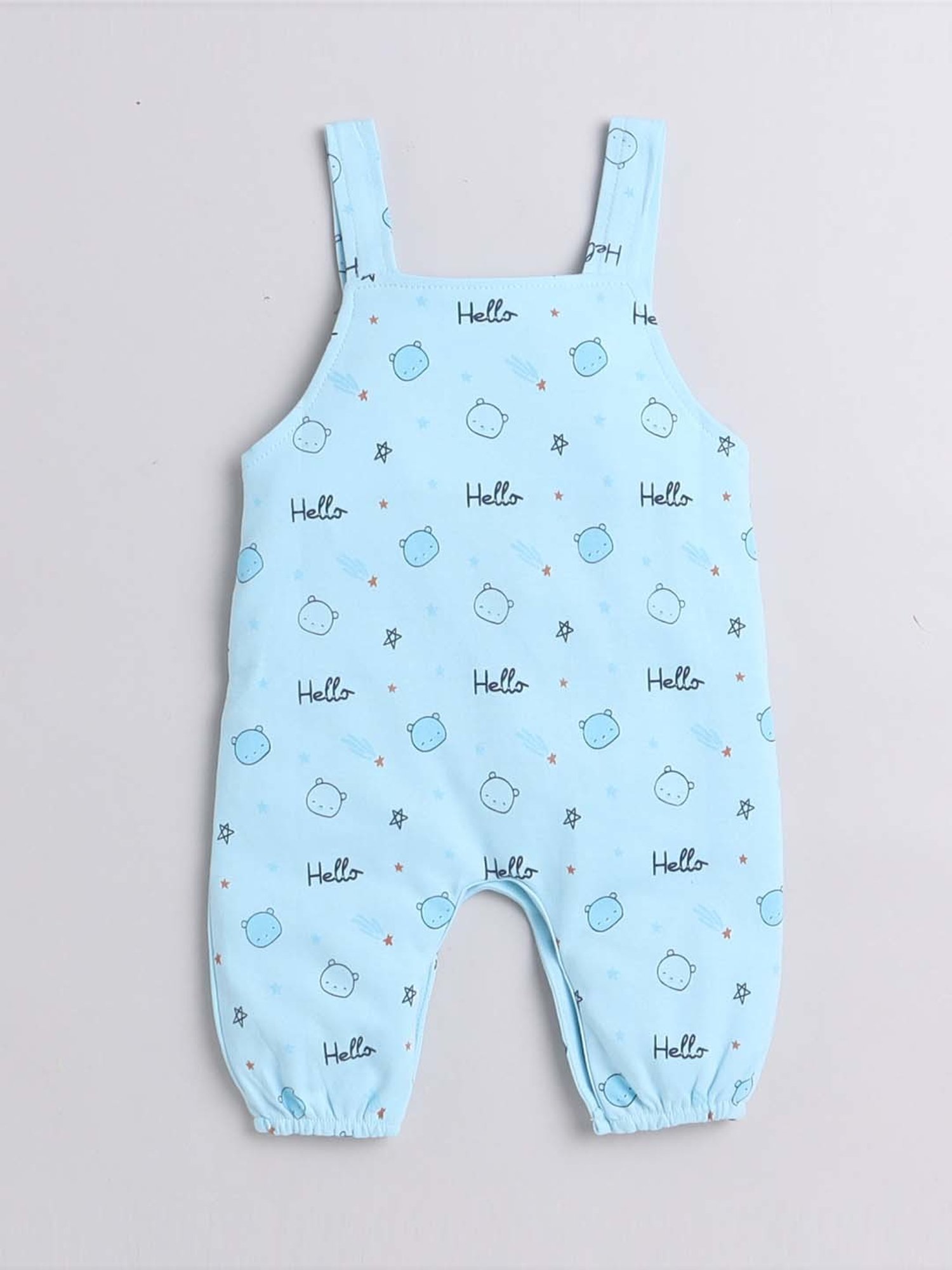 Bumzee Kids Sky Blue & White Cotton Printed Full Sleeves T-Shirt Set