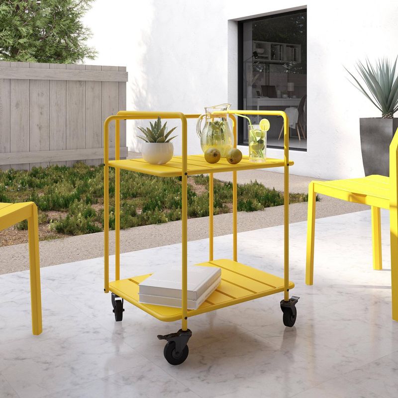 Penelope Outdoor/Indoor Cart - Yellow -  Novogratz