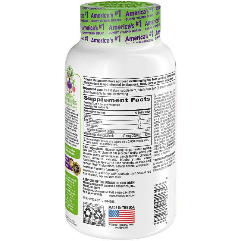 Vitafusion Vitamin D3 Gummies - Peach, Blackberry & Strawberry - 150ct