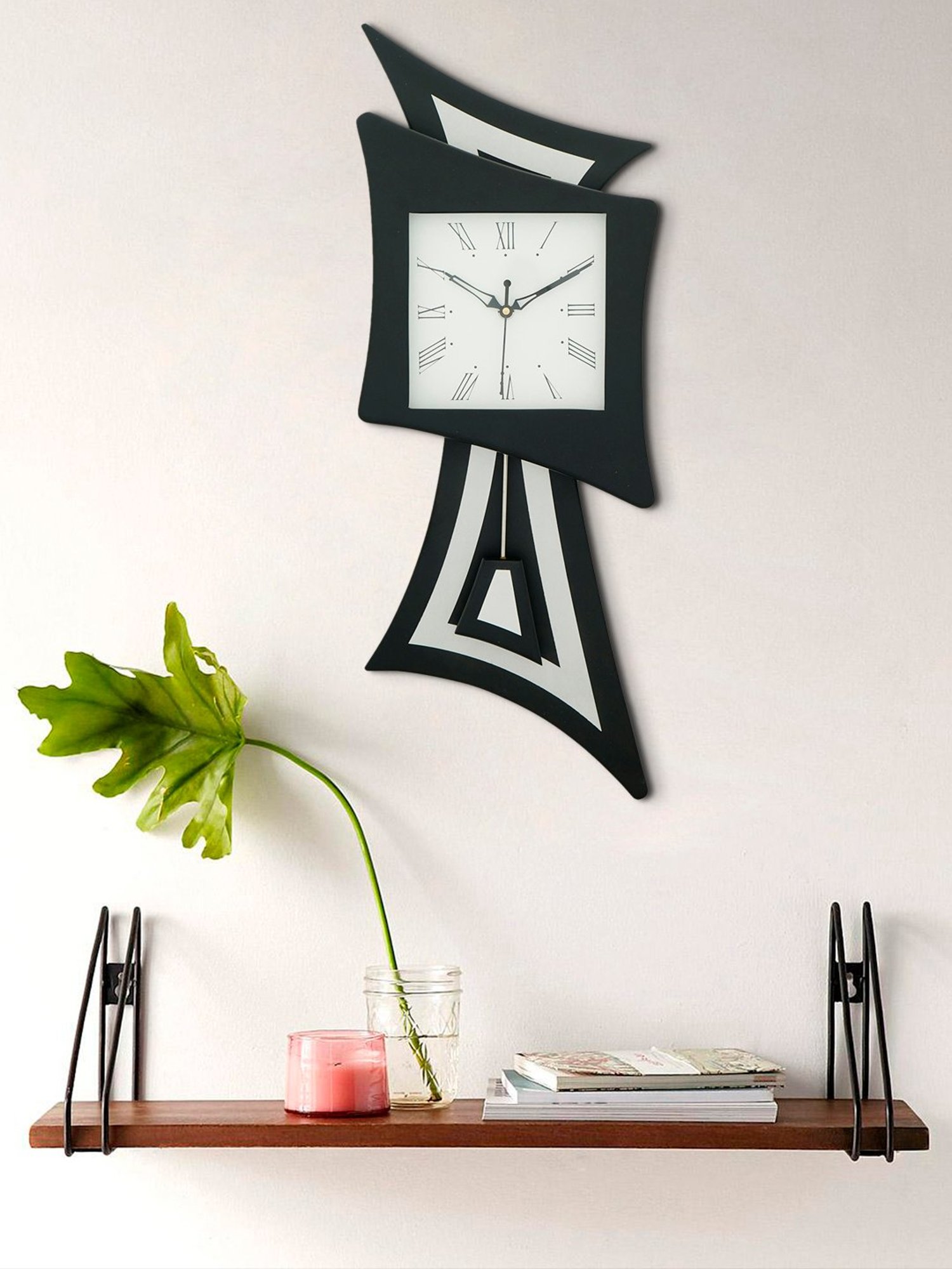 CHRONIKLE Vertical Black Wood Wall Clock