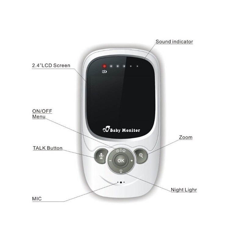 Wireless Baby Monitor With Night Vision Two-way Talk Baby Sleep Monitor 2.4 inch LCD Display Temperature Monitoring SP880