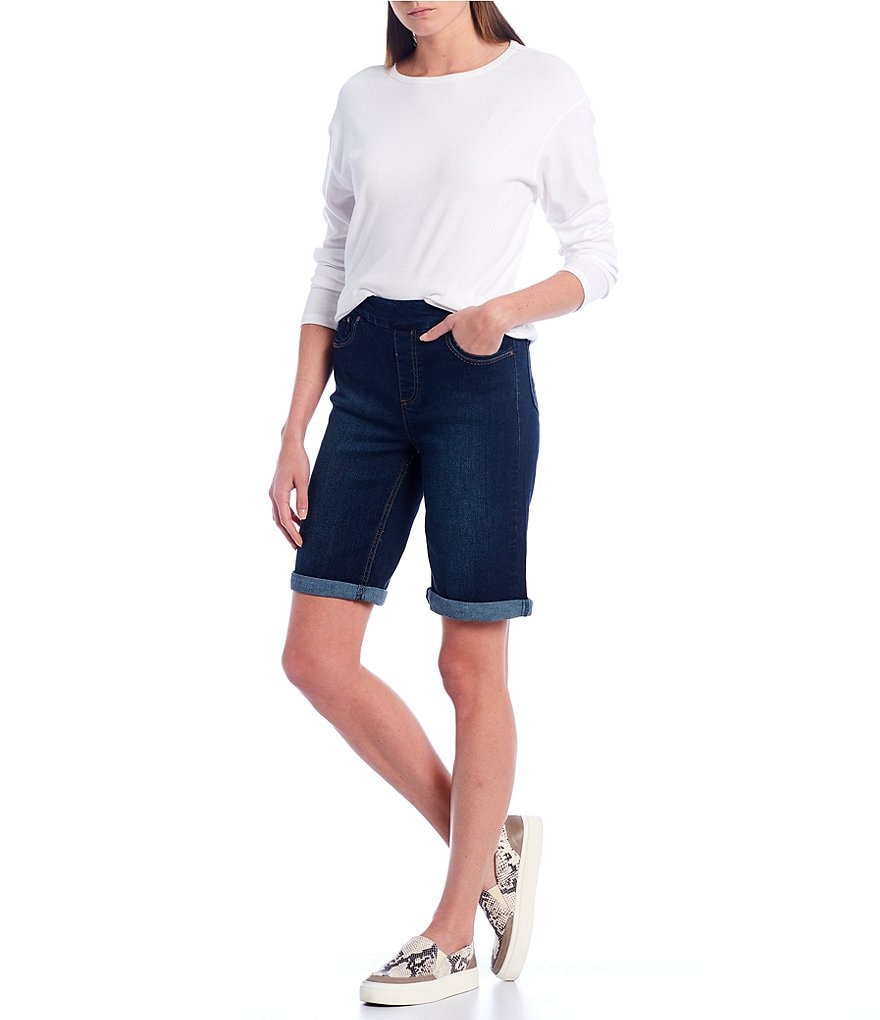 Westbound Petite Size the PARK AVE fit Indigo Skimmer Shorts