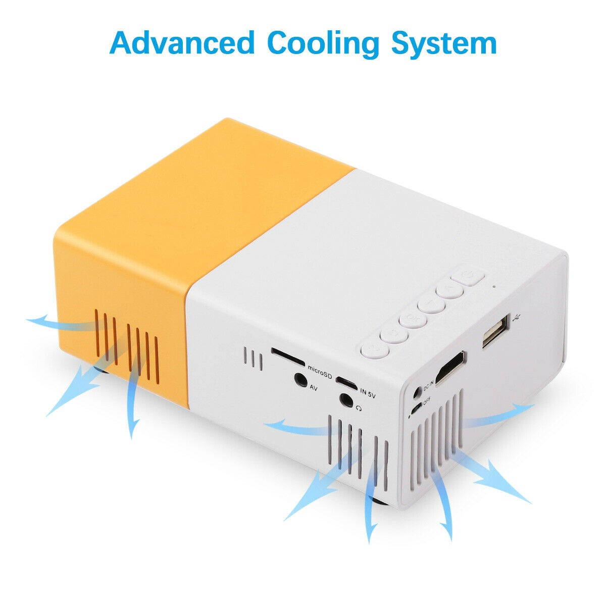 YG300 Portable Mini LED Projector HD 1080P Home Theater Cinema USB HDMI AV SD US