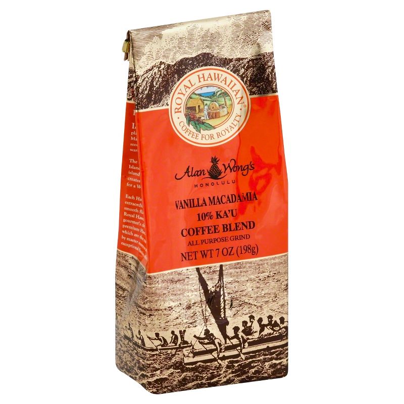 Royal Hawaiian 10% Ka'U Blend Vanilla Macadamia Medium Roast Ground Coffee - 7oz