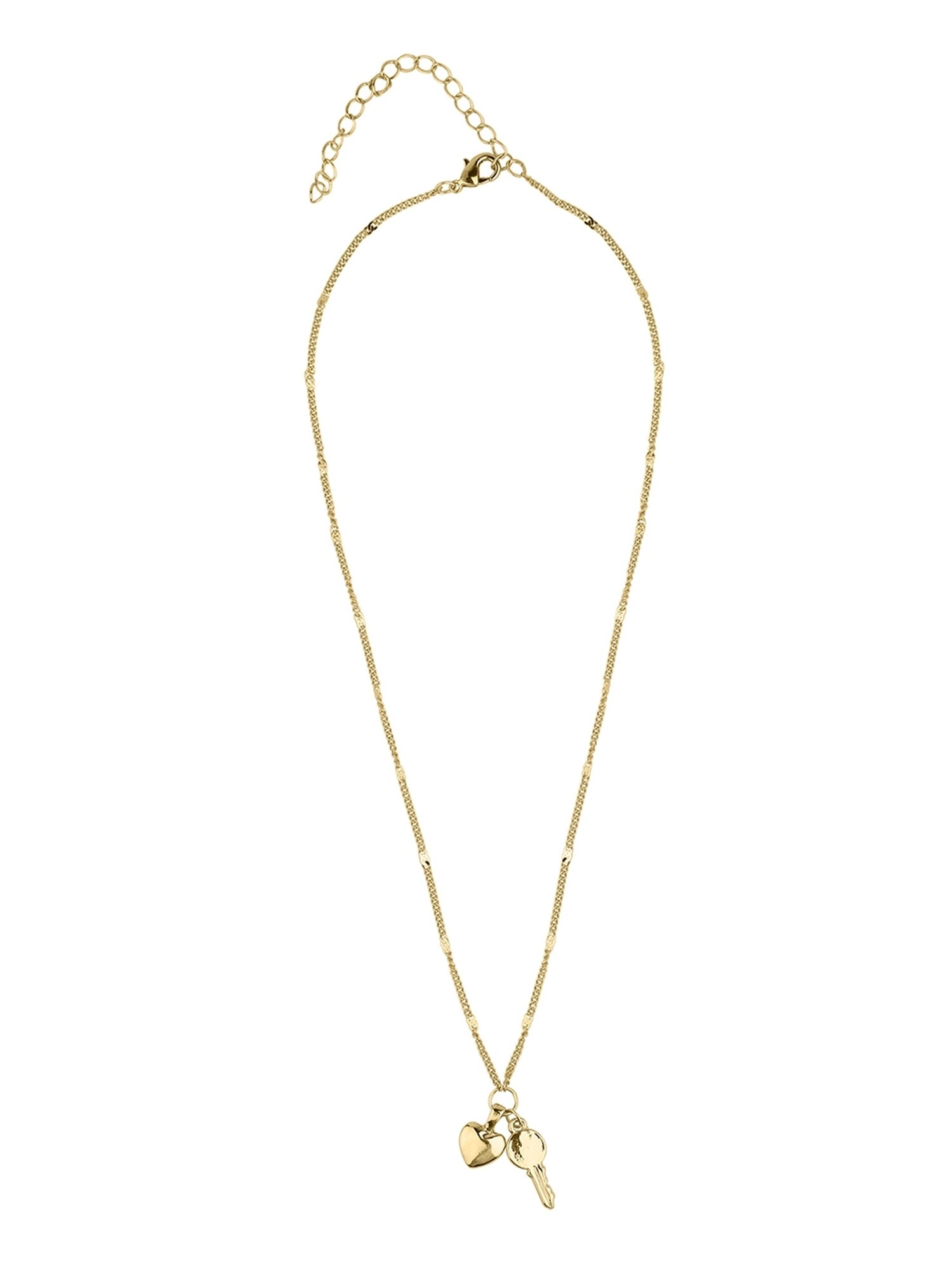 Lilly & Sparkle Gold Toned Pendant with Heart and Key Charm