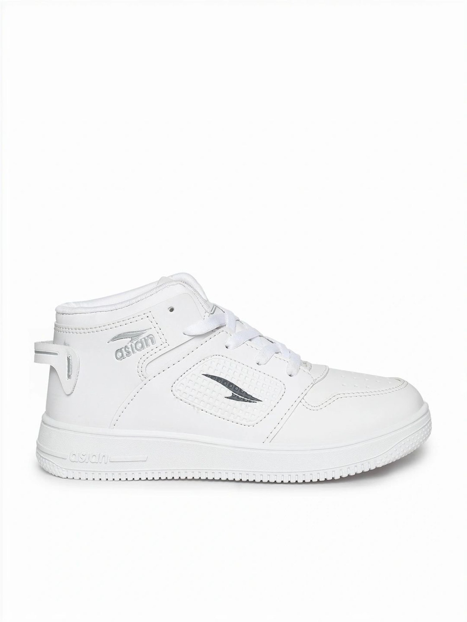 Asian Men's White Ankle High Sneakers