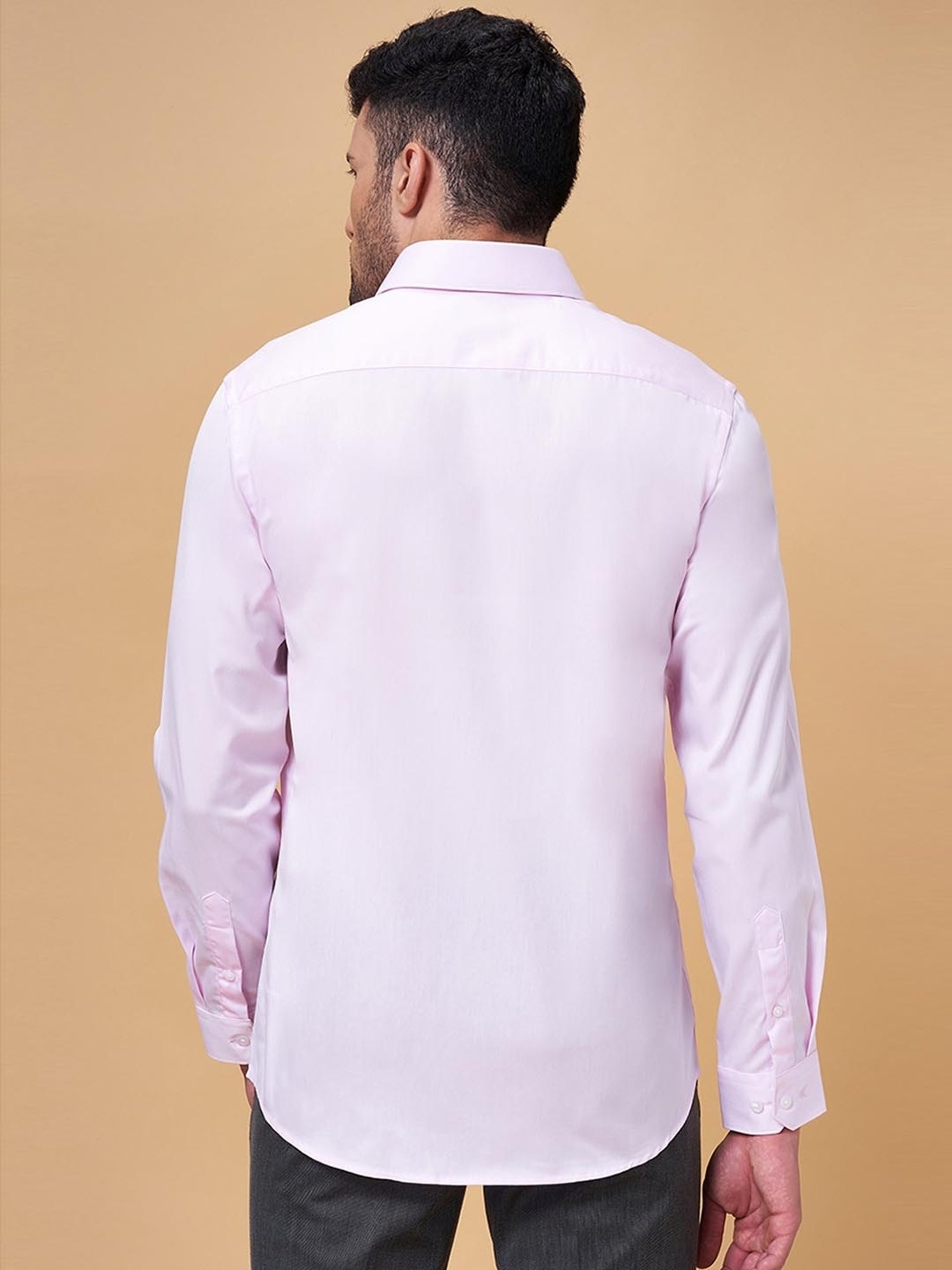 Peregrine by Pantaloons Pink Cotton Slim Fit Shirt