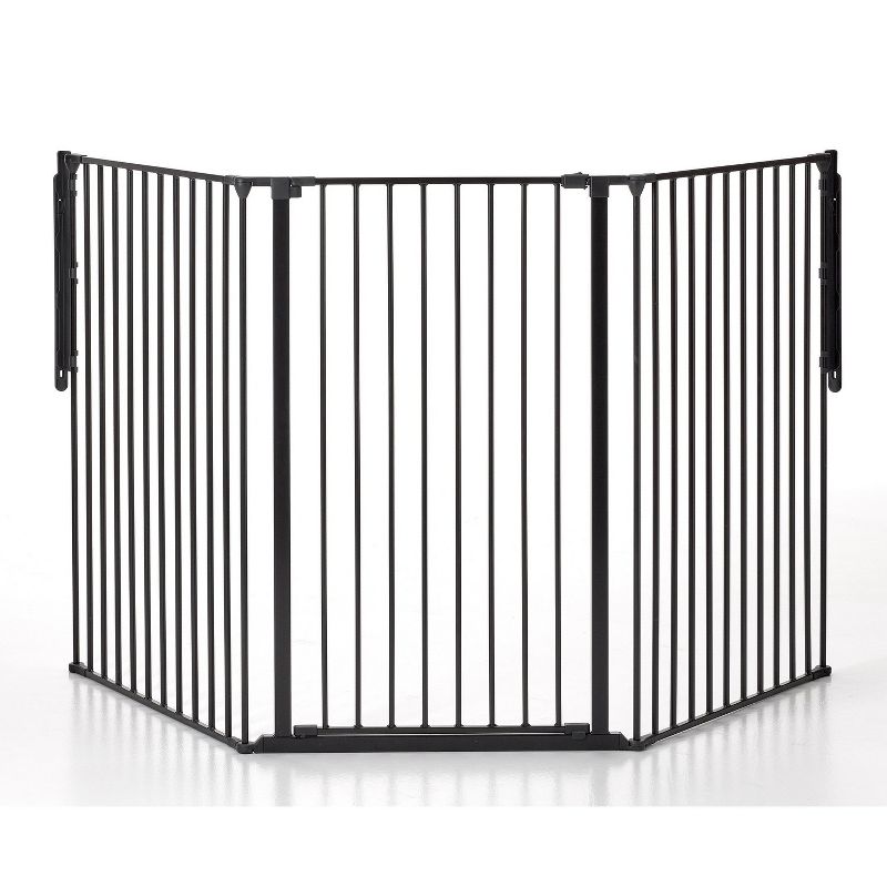 Scandinavian Pet Design 50516-2600 Flex Large and Extra Tall Adjustable 35 to 88 Inch Wide 41 Inch Tall Wall Mounted Metal Pet Safety Gate, Black