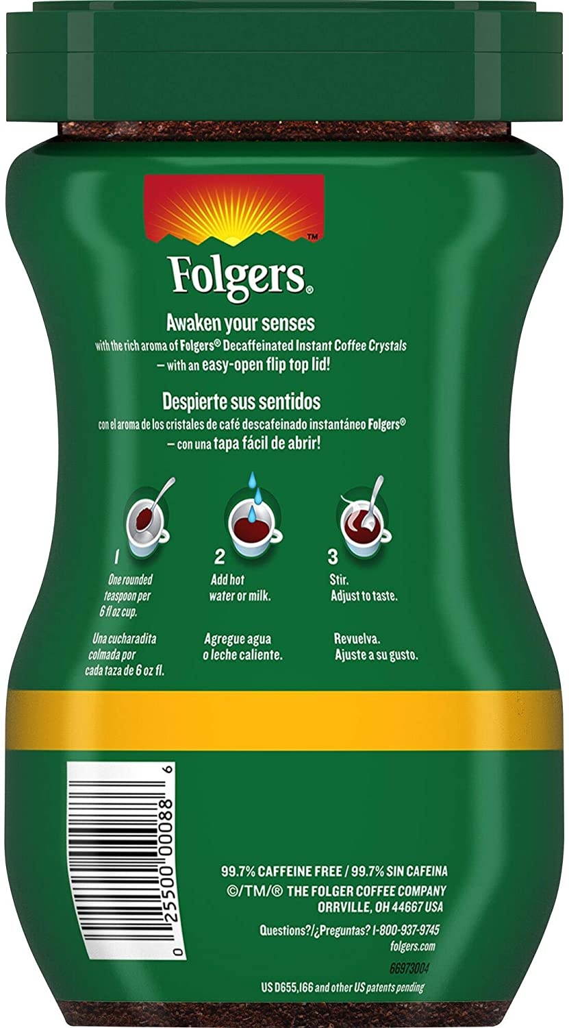 Folgers Classic Decaf Instant Coffee Crystals
