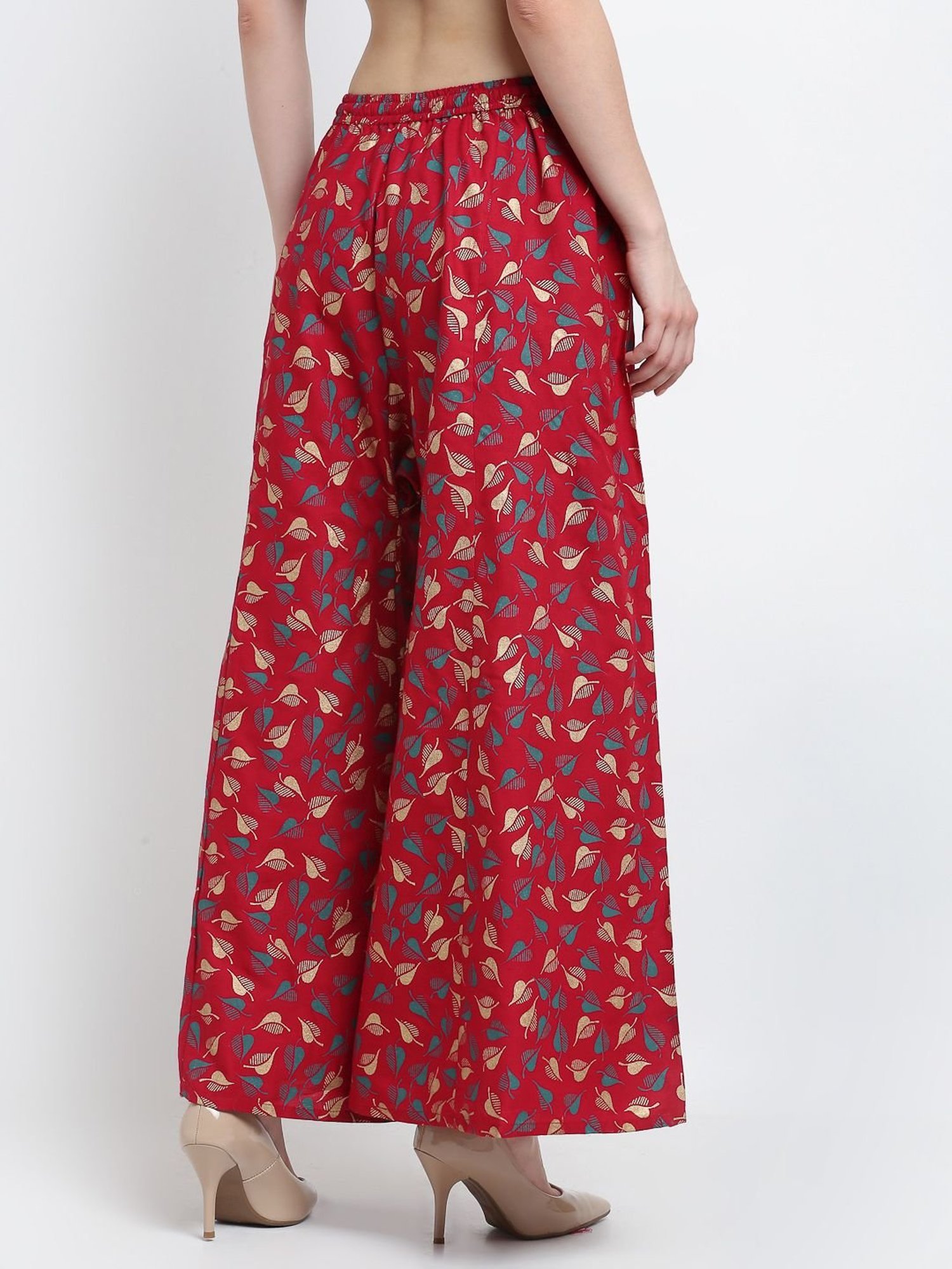 Gracit Maroon Flared Fit Palazzos - Pack Of 2