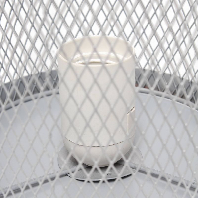 Mesh Cylindrical Steel Table Lamp Gray - Simple Designs