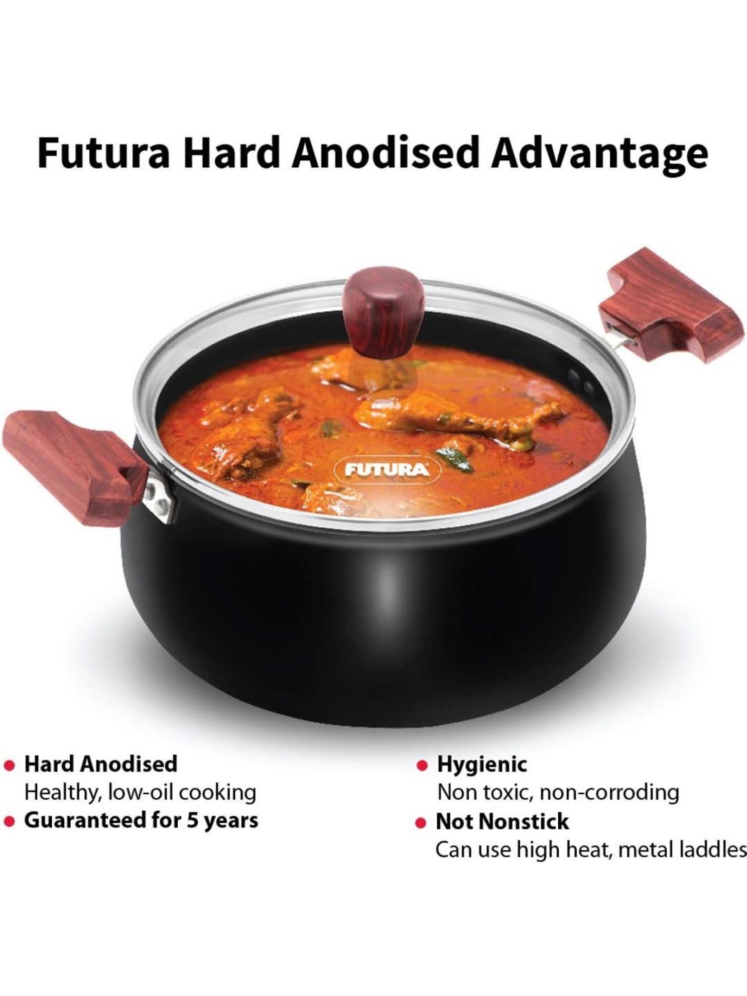 Hawkins Silver & Transparent Stainless Steel 19 cm Gas Compatible Handi With Lid (2 L) - Set of 1