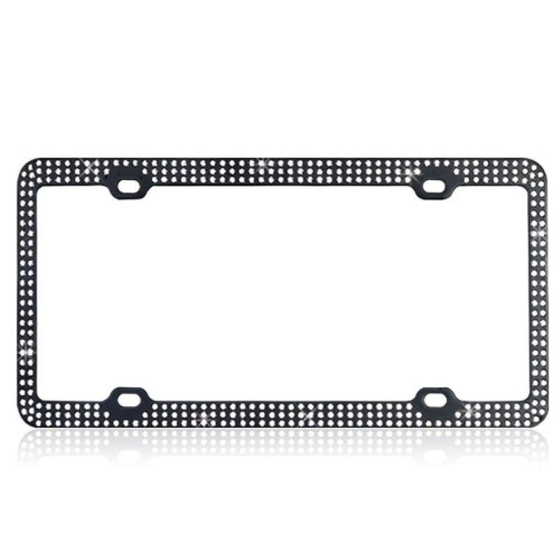 Valor White Crystals Black Metal Frame with Triple Row Crystals