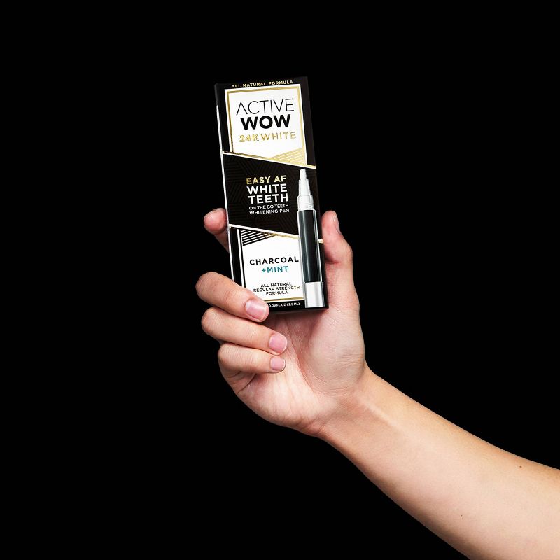 Active Wow White Charcoal Teeth Whitening Pen with Mint - 0.09 fl oz