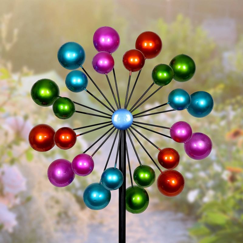 65" Metal Double Bubble Wind Spinner Stake - Exhart