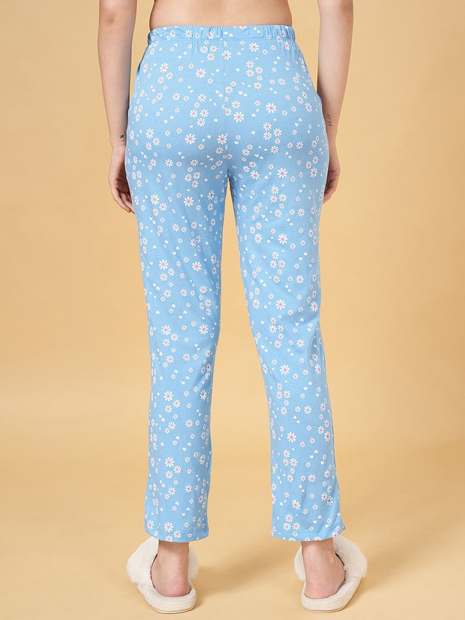 Dreamz by Pantaloons Blue Cotton Floral Print Pyjamas