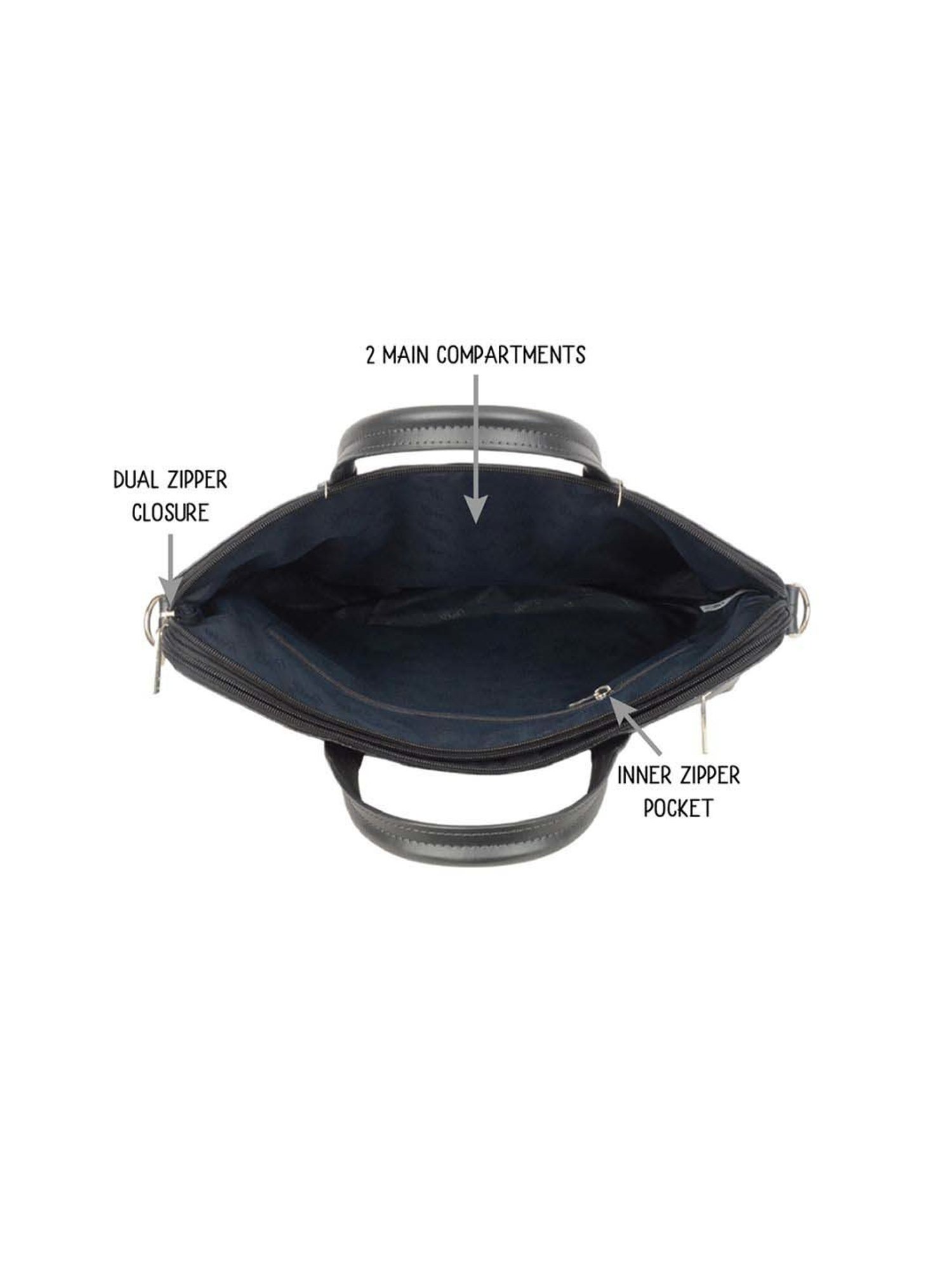 Baggit Black PVC Solid Laptop Messenger Bag