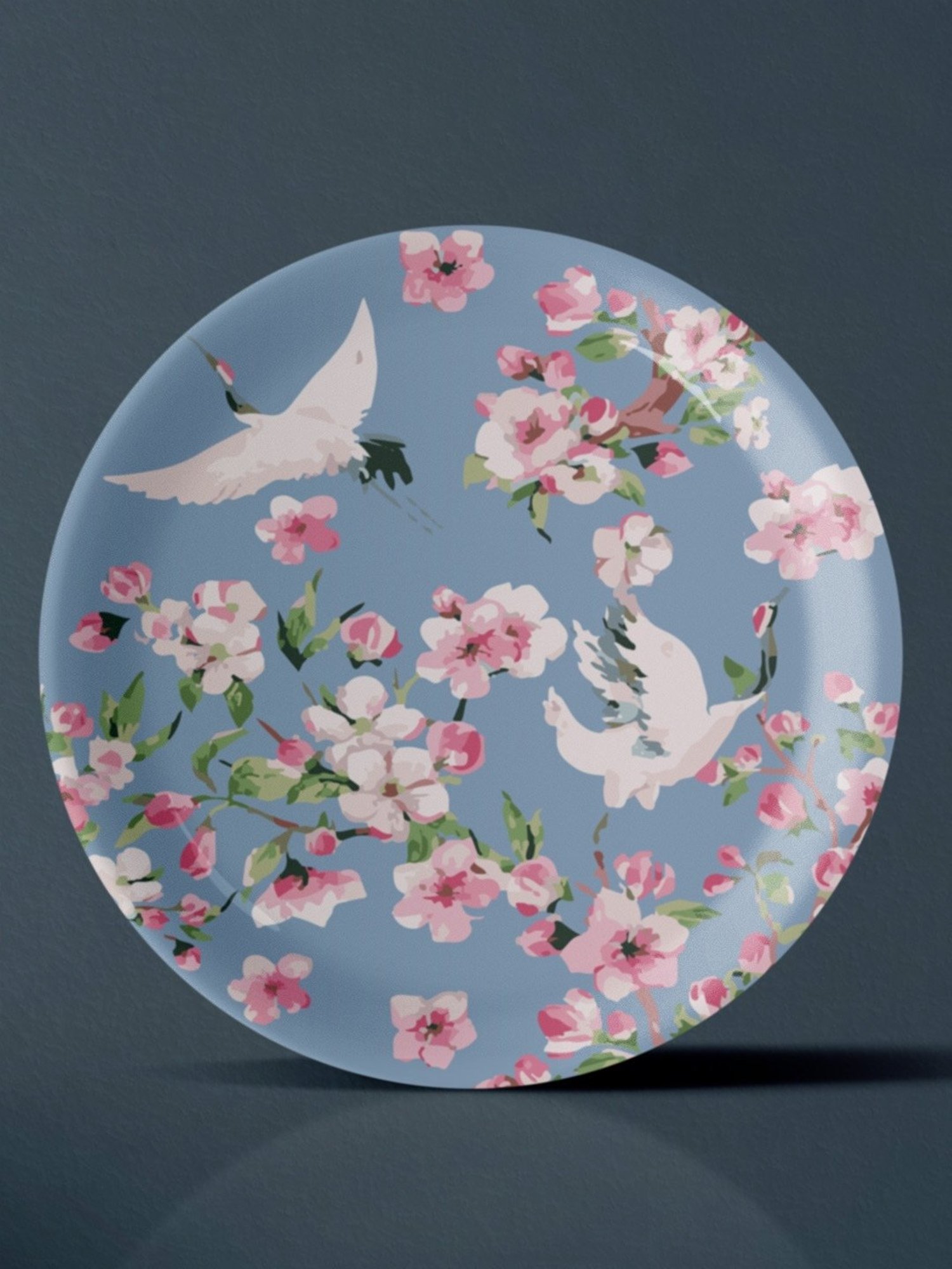 Nestroots Victorian Flora Printed Multicolor Porcelain Wall Plate