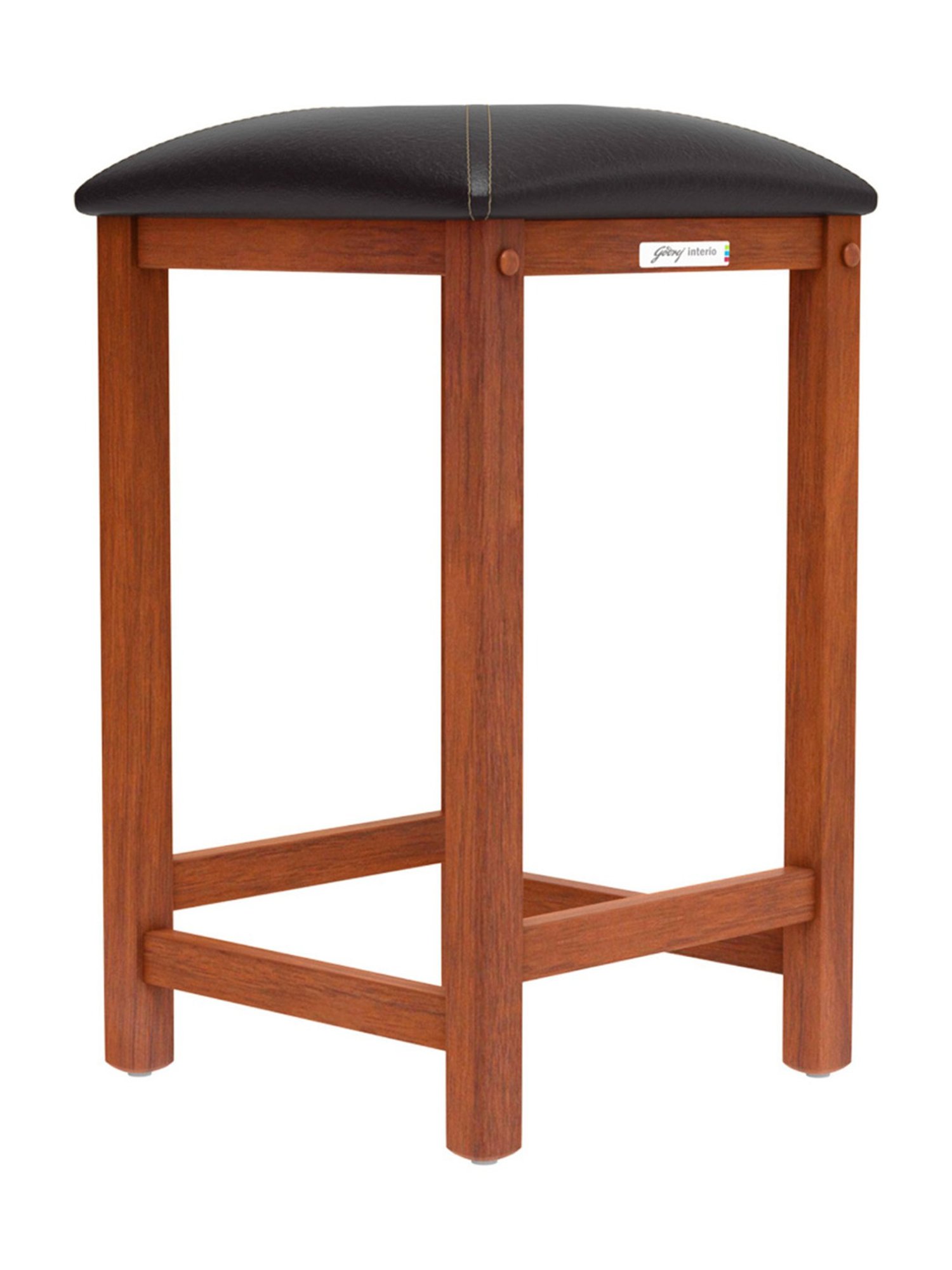 Godrej Interio Clark Counter Brown Solid Wood Standerd Bar Stool - Set of 2