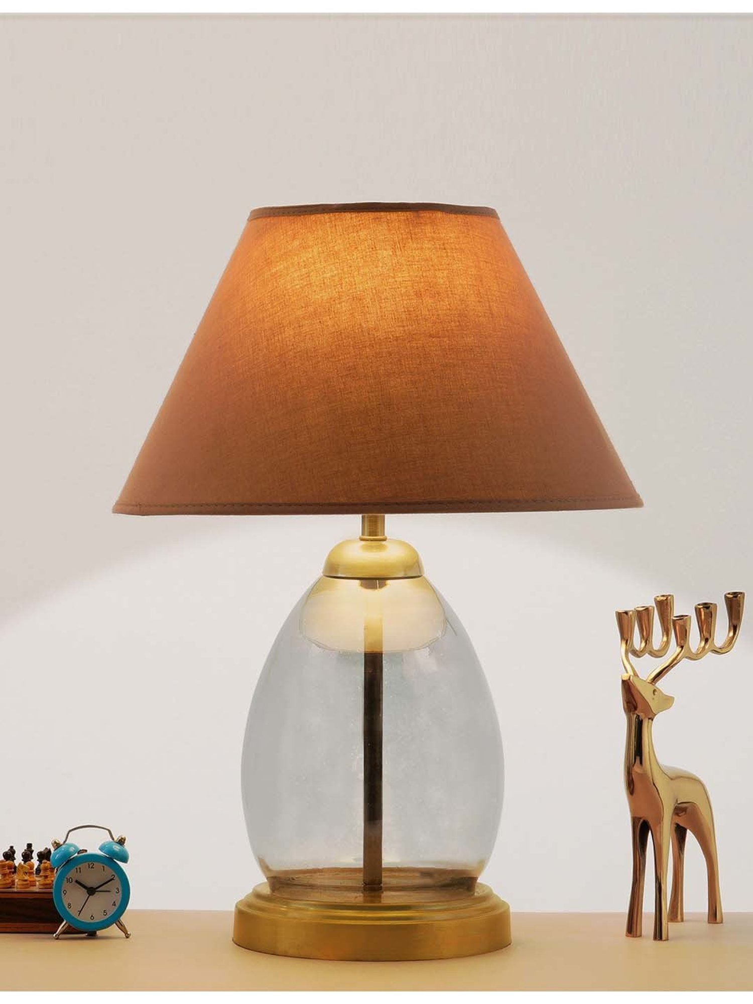 Kapoor E Illuminations 'Tiered' Light Pink & Blue Glass Table Lamp - Set of 1