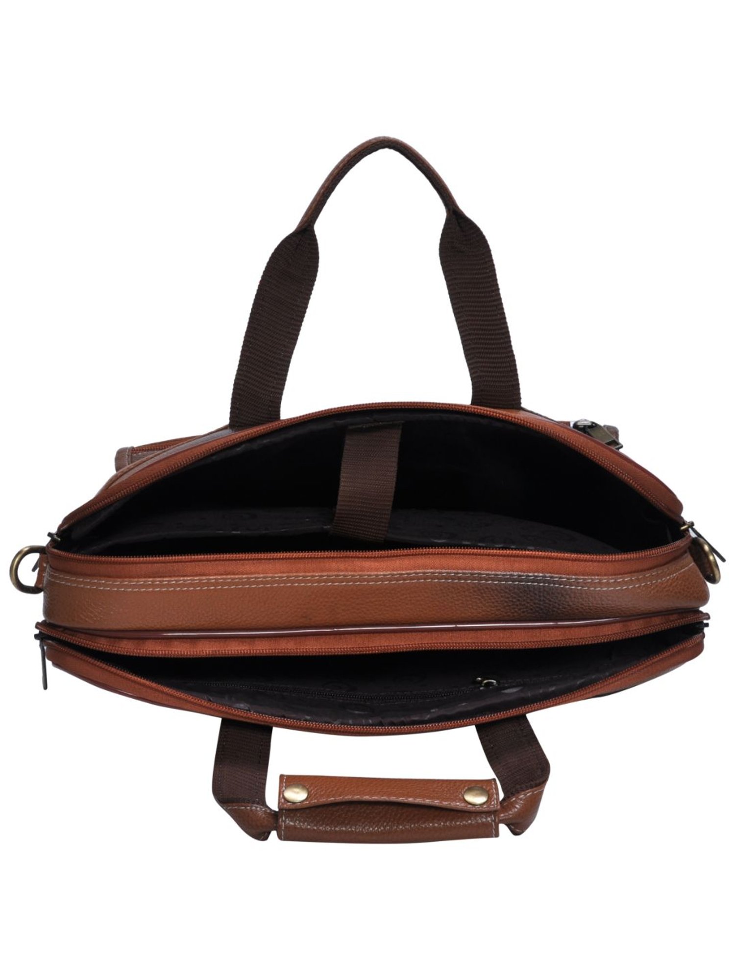 HiLEDER 100% Pure Genuine Leather Briefcase Laptop Messenger Office Travel Bag for Men & Women, Tan