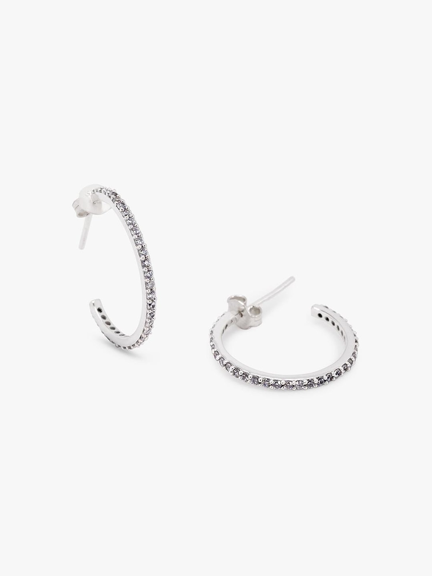 March by FableStreet Sterling Silver Zircon Round Hoop Earrings for Women