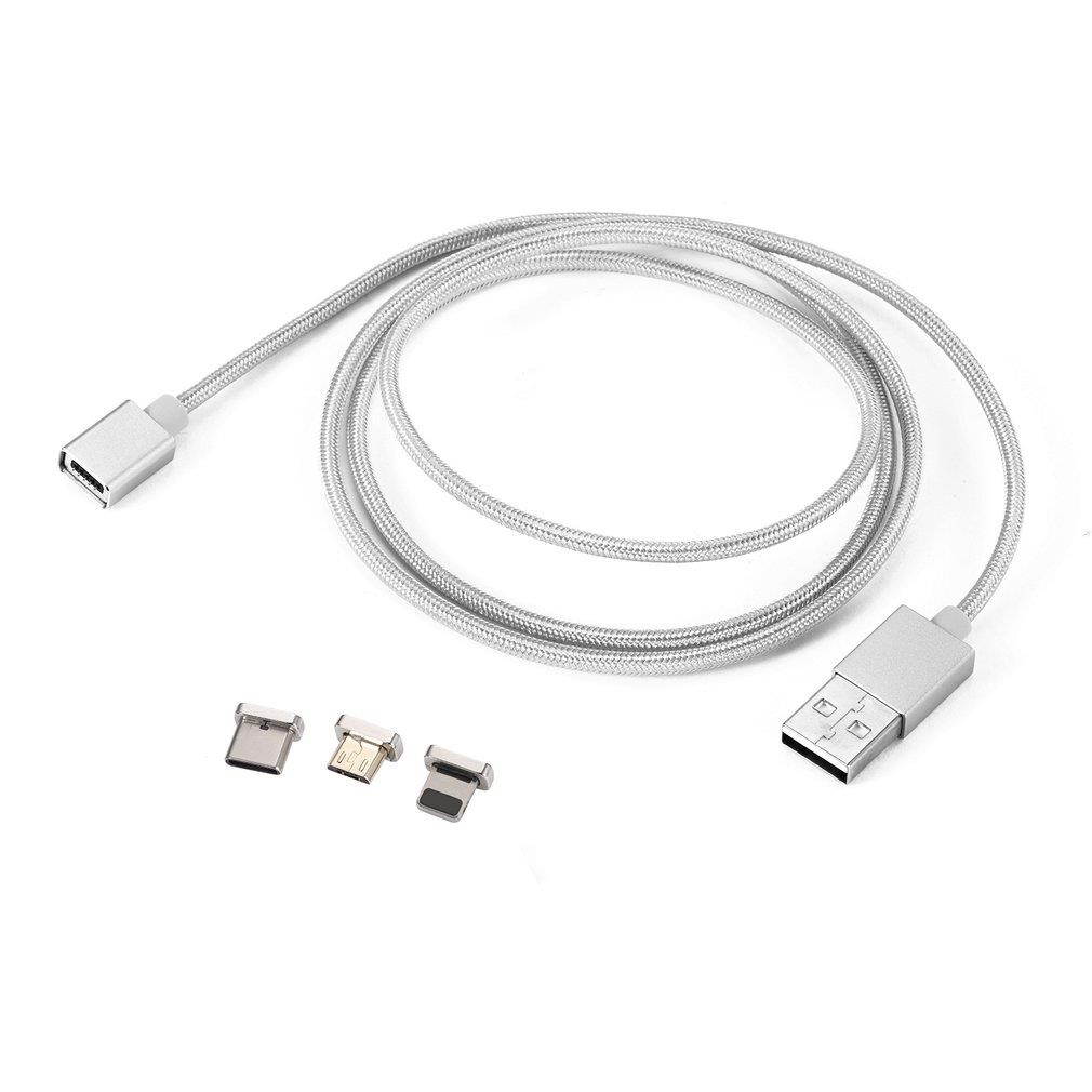 3 in 1 Micro USB & Type-C & for iPhone Plug Magnetic Charge Cable Fast Charger