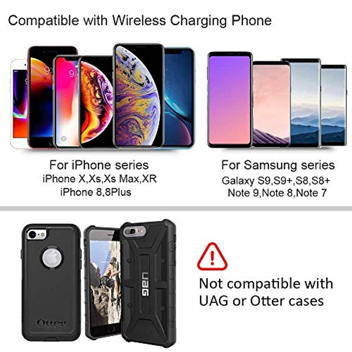 Squish Wireless Charger Car Mount Adjustable Gravity Air Vent Phone Holder for iPhone Samsung Nexus Moto OnePlus HTC Sony Nokia and Android Smartphones Qi Certified