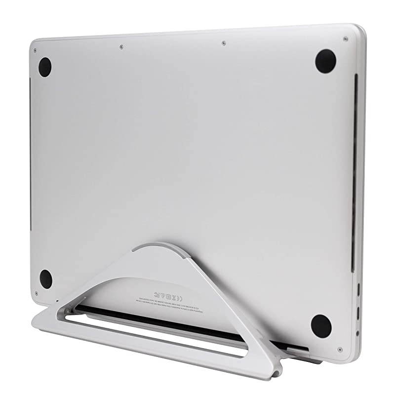 Vertical Laptop Stand for Desks Silver | Adjustable Holder to Dock Apple MacBook MacBook Pro and Other Laptops to Organize Work Home Office