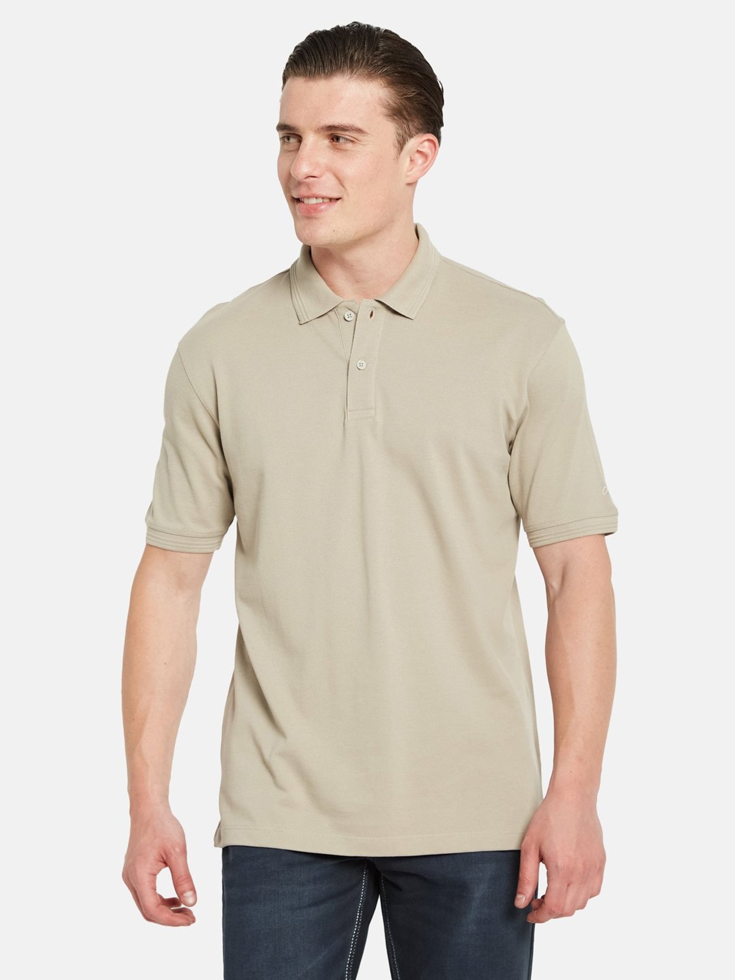 Octave Stone Beige Regular Fit Polo T-Shirt