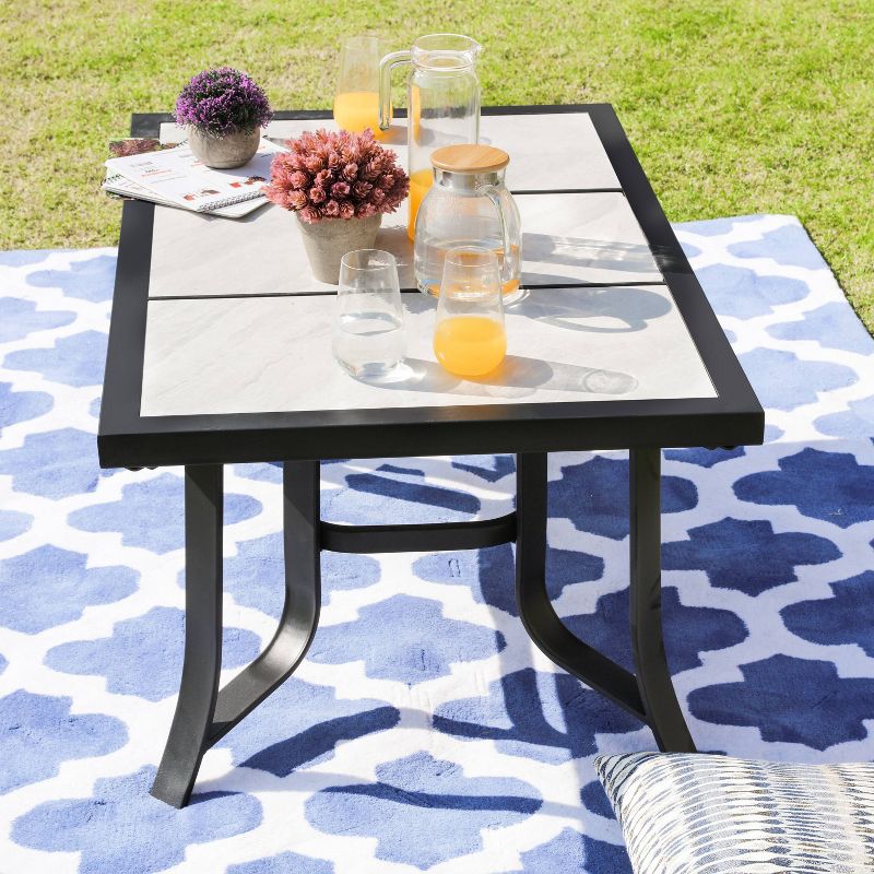 4pc Conversation Steel Patio Seating Sets Gray - Lokatse