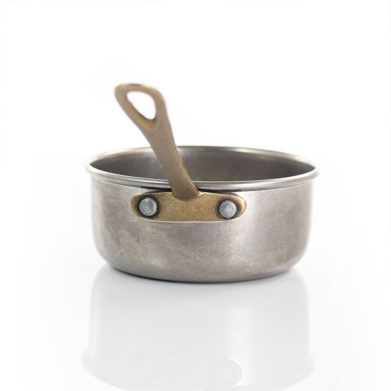 Gibson Home Normandie 3.9 Inch Stainless Steel Mini Saucepan In Silver and Gold