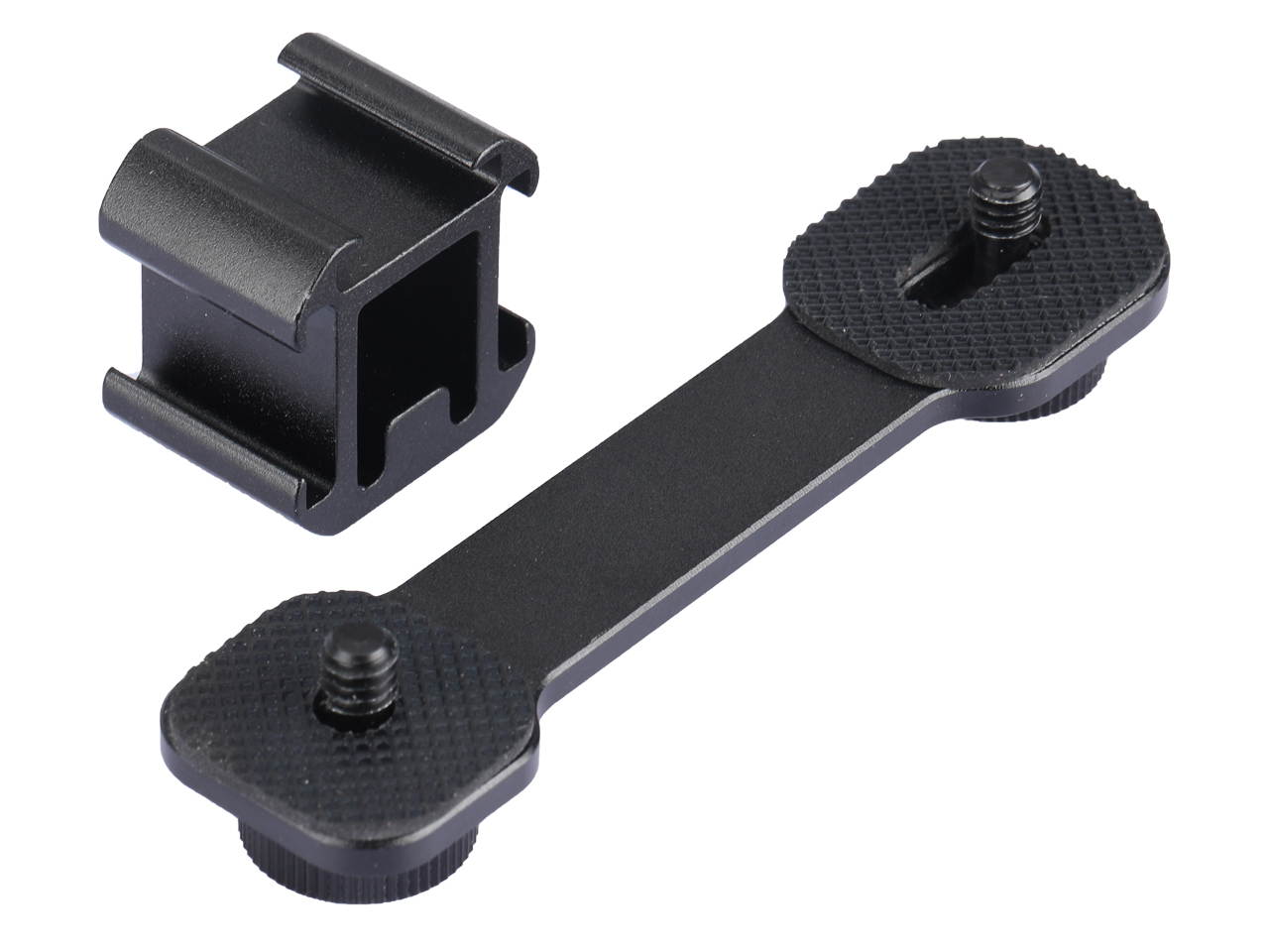 TONHOKJ Triple Cold Shoe Gimbal Microphone Mount Extenstion Bar, 1/4 inch Adapter Video Light Microphone Mount Compatible,Gimbal Stabilizer
