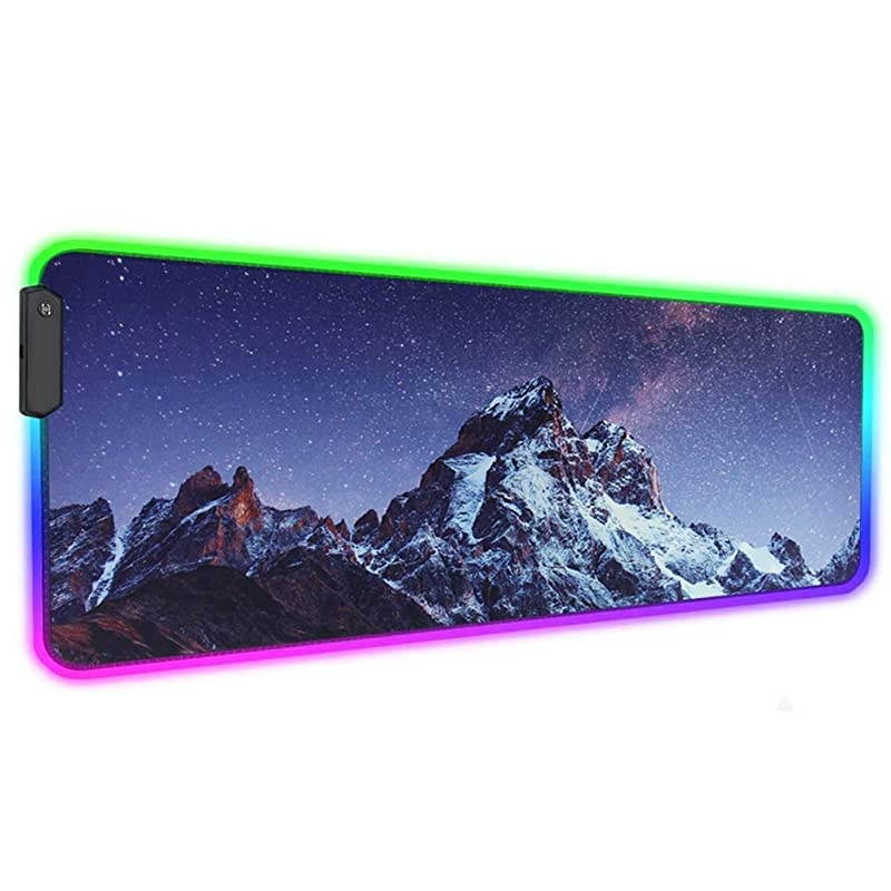 Gaming Mouse Pad,Extended Large Pattern Anti Slip Stitched Edges Long XXL Mousepad,Desk Pad Keyboard Mat,Non-Slip Base,Water-Resistant,for Work & Gaming,Office & Home(1-BlackFragment,1 Pack)