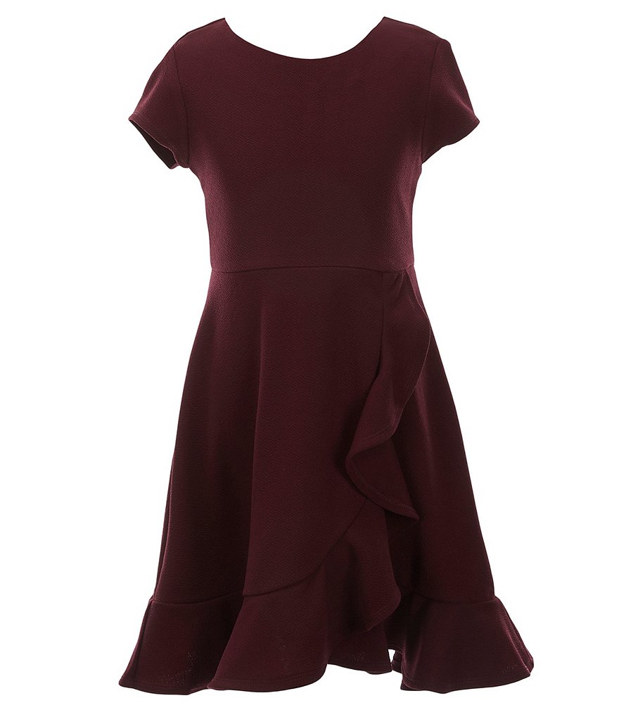 Poppies and Roses Big Girls 7-16 Ruffled Double-Hem Fit-And-Flare Dress