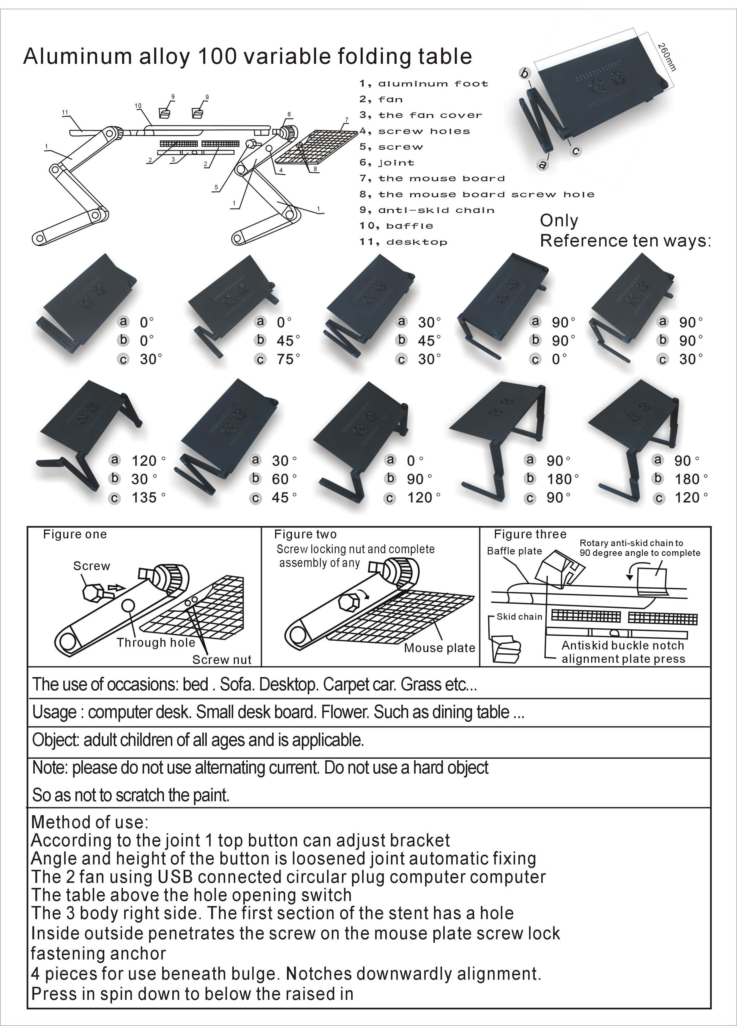 Laptop Stands Adjustable&nbsp;Lap Desks Portable Laptop Bed Table with Cooling Fans & Mouse Pad for Couch, Bed, Sofa