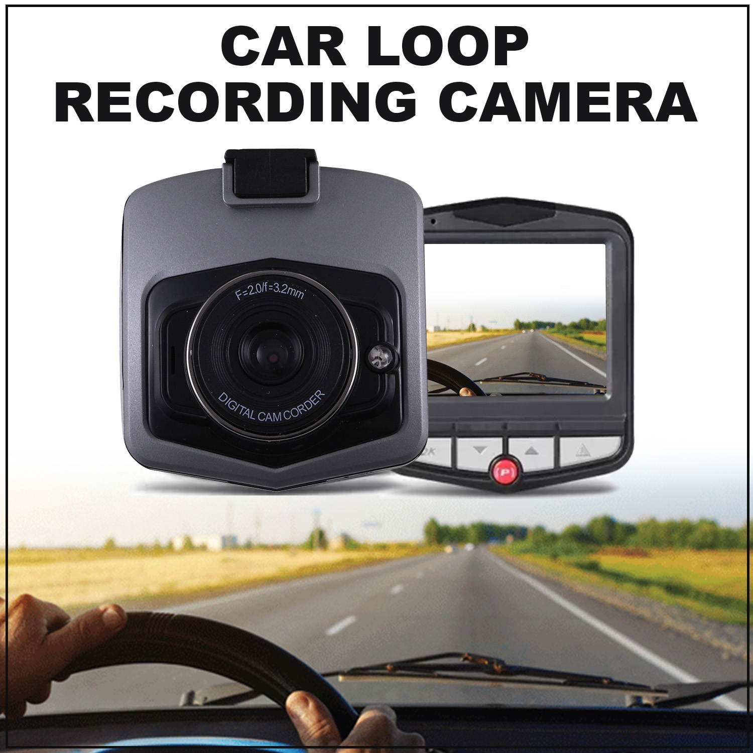 Shop LC Grey Pack Car Camera Motion Detection Vehicle Driving Compact Dash Digital Wide Angle Lens