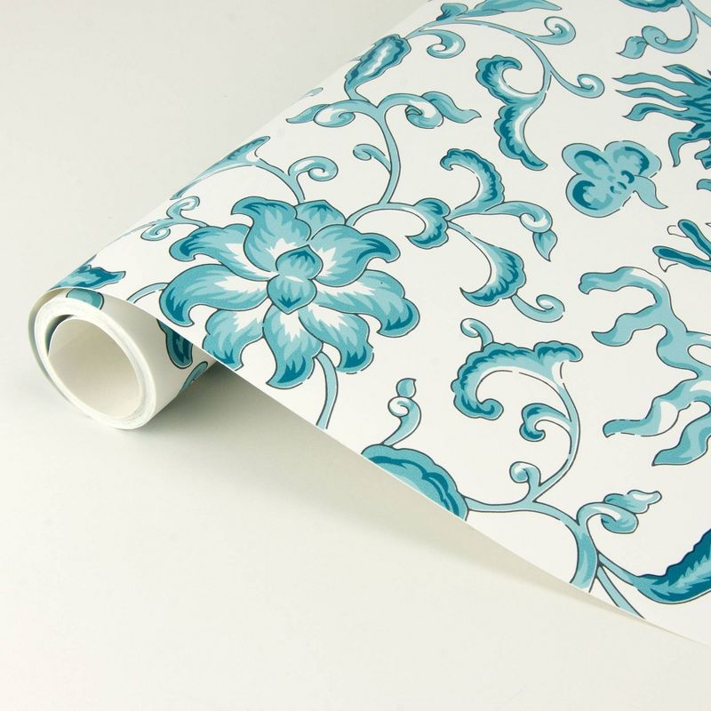 Brewster Peacock Chi'en Dragon Scalamandre Self Adhesive Wallpaper